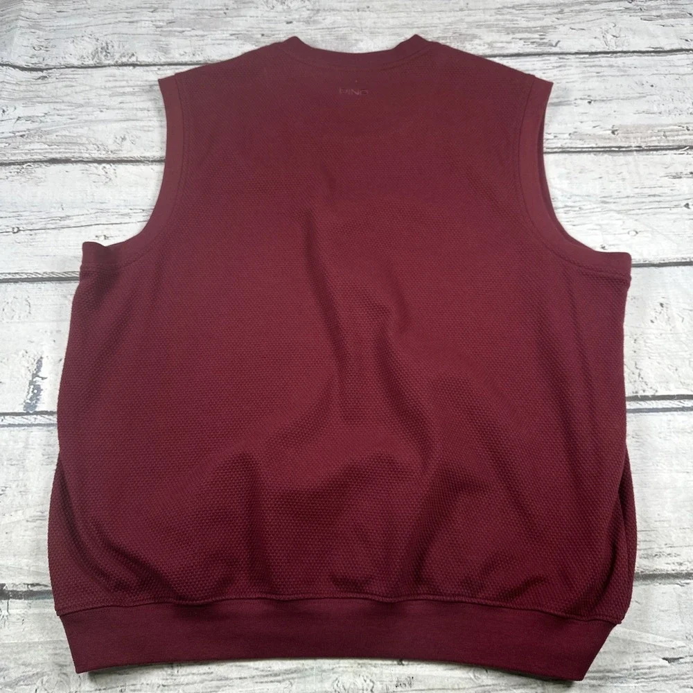 Ping Collection Men's L Maroon Golf Vest Pullover
